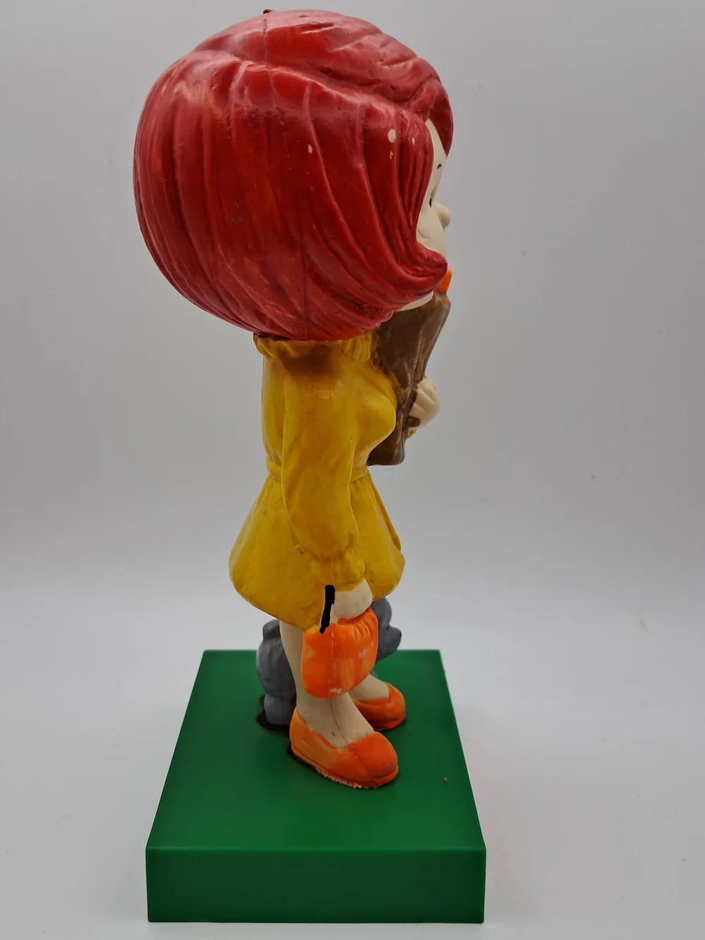 Vintage-Style Yellow Dress Figurine with Red Hair - World's Best Mother
